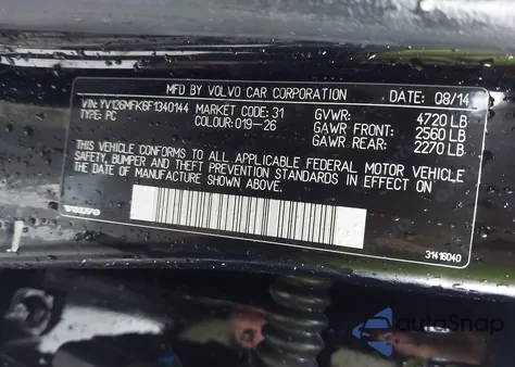 2015 Volvo S60 T5 Premier from USA, damaged, VIN YV126MFK6F1340144
